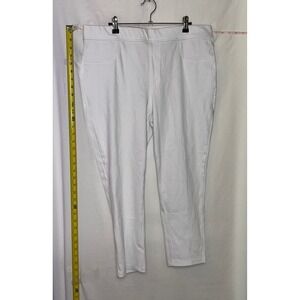 Time‎ Tru Womens White Fitted Stretch Capri Pants Size XXL 20